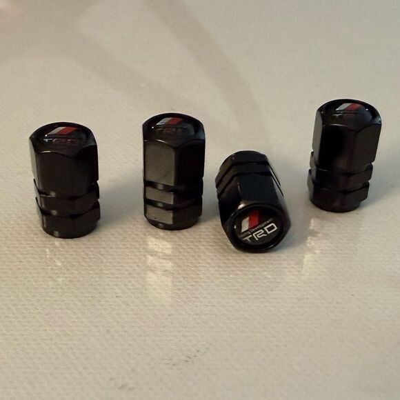 TRD Toyota Valve Stem Caps in Black Set of 4 NWT - Picture 3 of 4